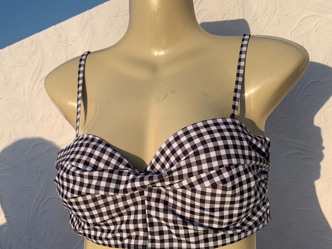 Imported Black & White Check Pattern Bra – Soft Padded Stylish Casual Bra+ FREE GIFT