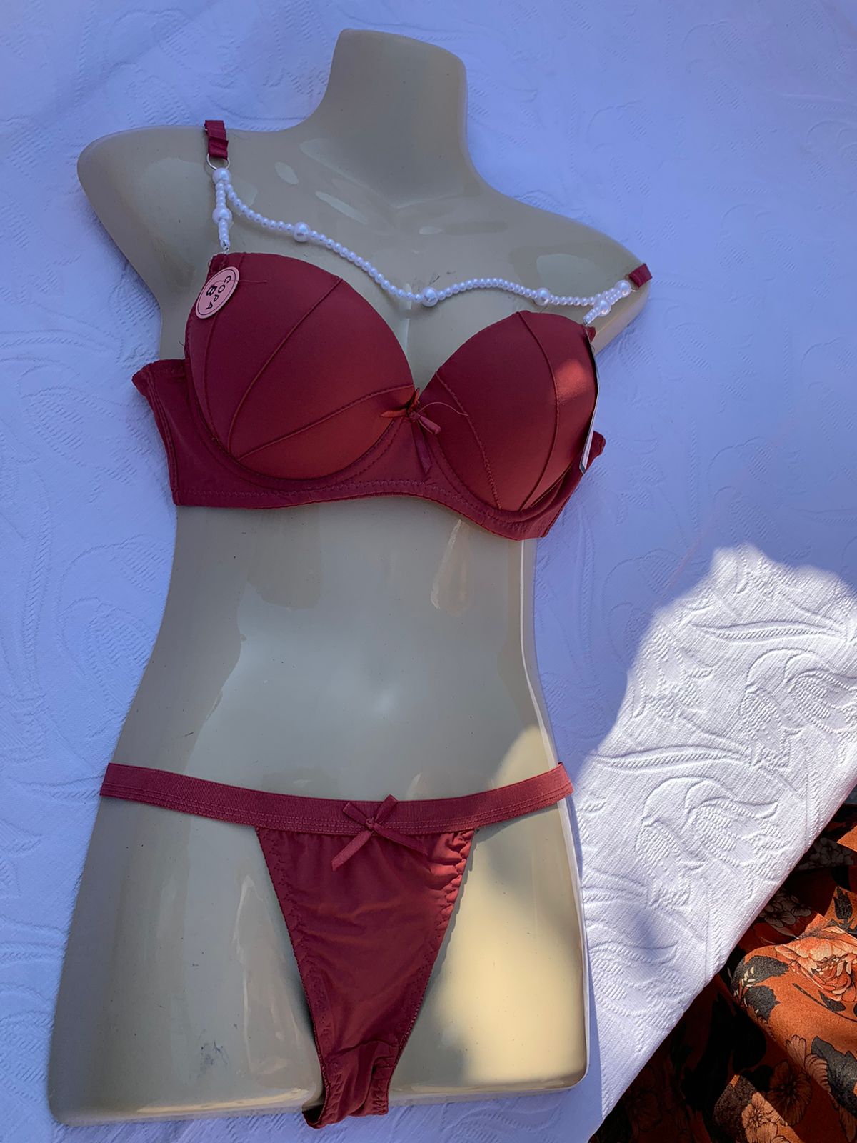 Bridal Lingerie Set – Maroon Padded Bra & Panty | Elegant Bridal Underwear+ FREE GIFT