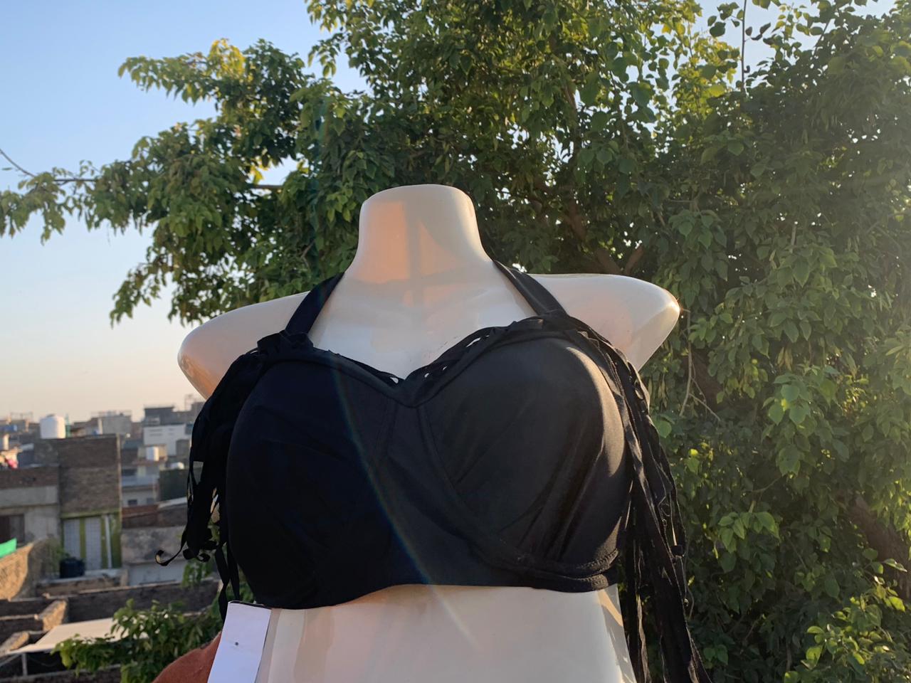 Imported Black Fringe Bridal Honeymoon Bra Top – Stylish Wedding Night Fashion Top+ FREE GIFT