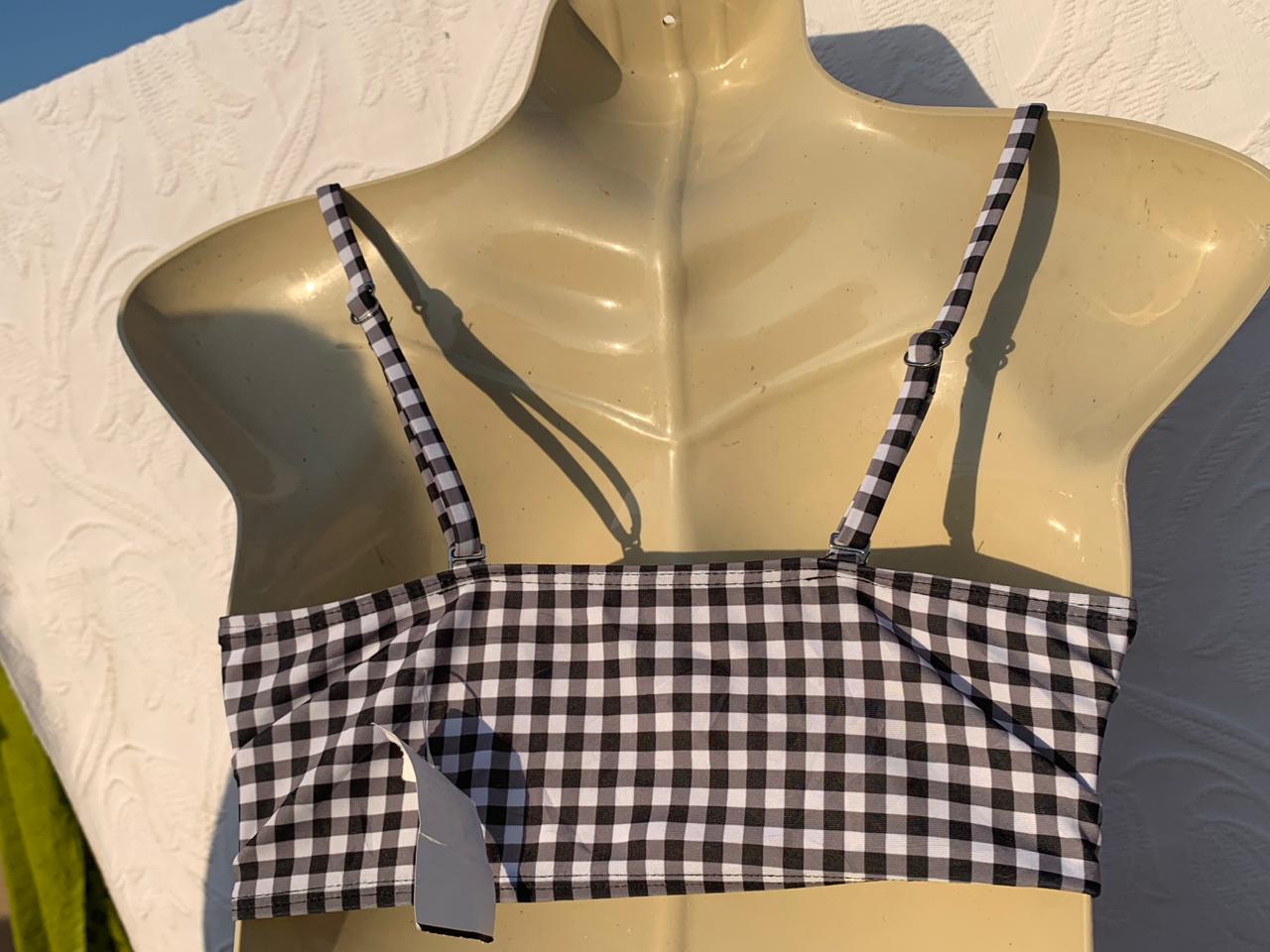 Imported Black & White Check Pattern Bra – Soft Padded Stylish Casual Bra+ FREE GIFT