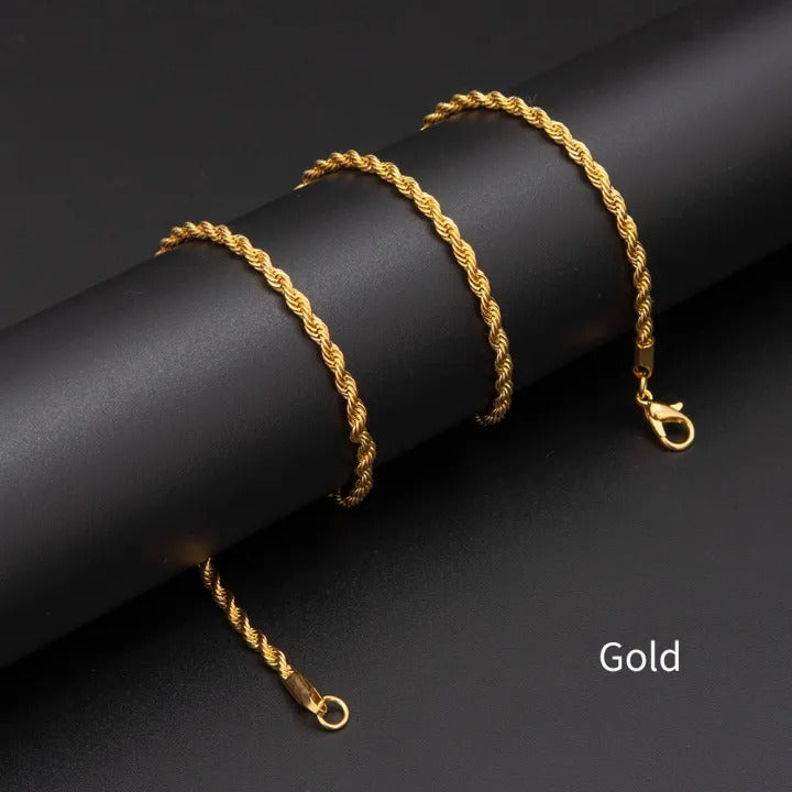 Premium Stainless Steel Rope Chain With Free Rope Bracelet – Men & Women