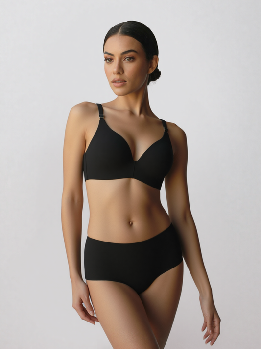 Imported High-Quality Seamless Push-Up Bra – Olive Green / Black / Blue Net Design+ FREE GIFT