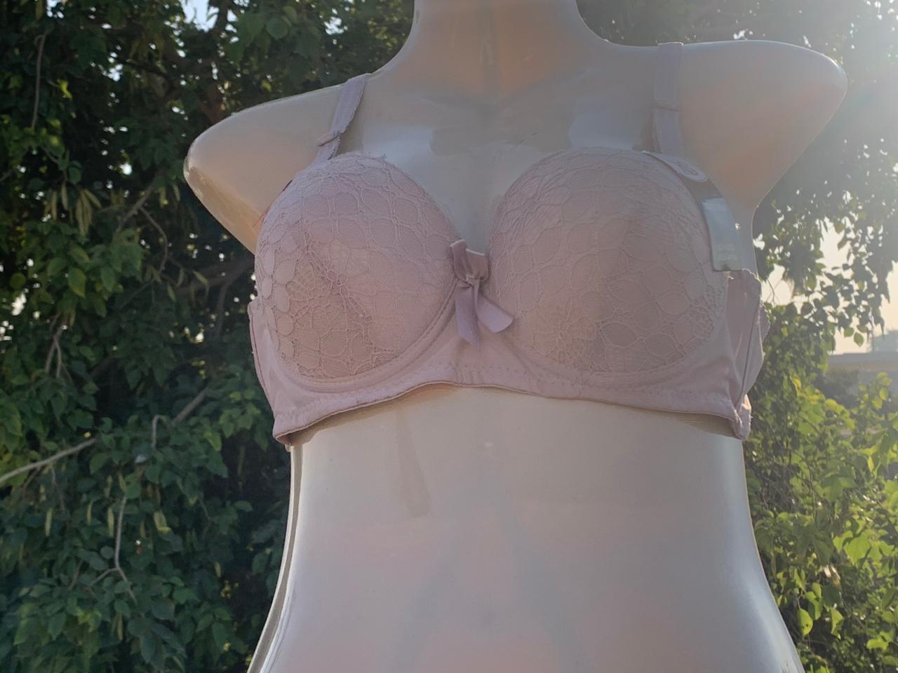 Imported Lace Padded Bra – Dusty Rose Nude , Yellow & Black (Premium Quality)+ FREE GIFT